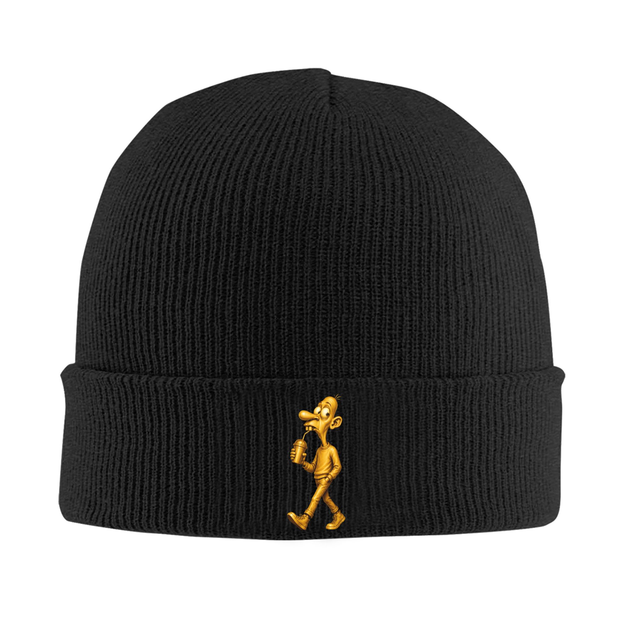 Beanie Cuffed Knit - Golden Neegy Meme Funny Internet Brainrot
