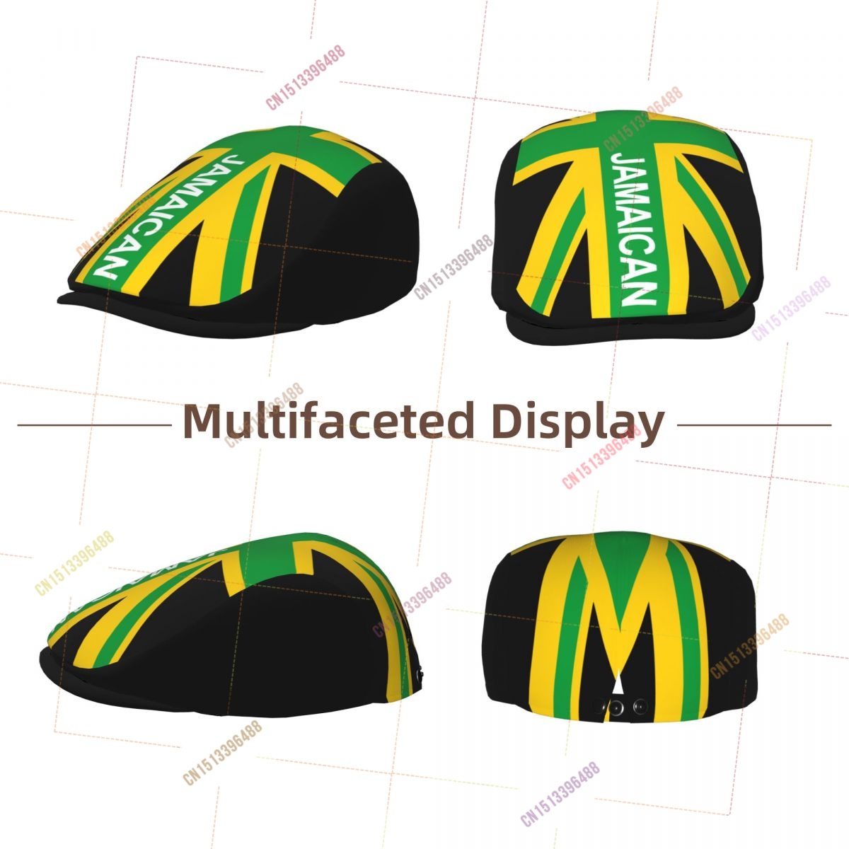 Jamaica UK Flag Men Women Flat - đánh giá và giá Newsboy Cap Ivy