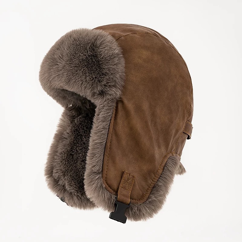 1pcs Men's Winter Retro leathe - đánh giá và giá Trapper Hat Ear Flap