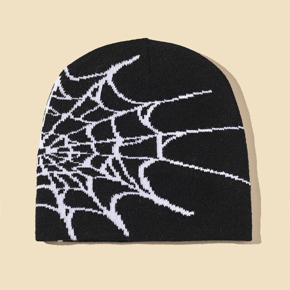 Y2K Soft Spider Web Pattern Be - đánh giá và giá Beanie Cuffed Knit